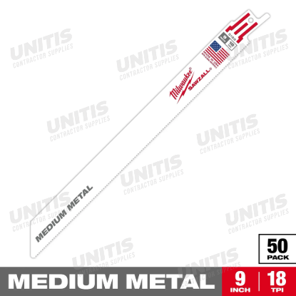 Milwaukee 9" 18 TPI SAWZALL Blades (50 Pack)