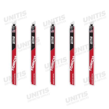 Milwaukee 12" 10 TPI TORCH with NITRUS CARBIDE Teeth SAWZALL Blade for Conduit and Strut (5 Pack)