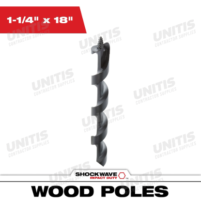 Milwaukee SHOCKWAVE Impact Duty 1-1/4" x 18" Lineman's Auger Bit