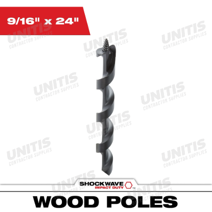 Milwaukee SHOCKWAVE Impact Duty 9/16" x 24" Lineman's Auger Bit