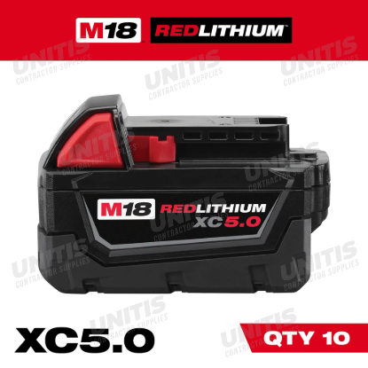 Milwaukee M18 REDLITHIUM XC5.0 Extended Capacity Battery (10 Pack)