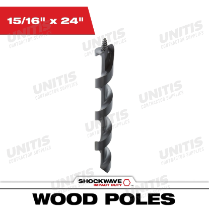 Milwaukee SHOCKWAVE Impact Duty 15/16" x 24" Lineman's Auger Bit