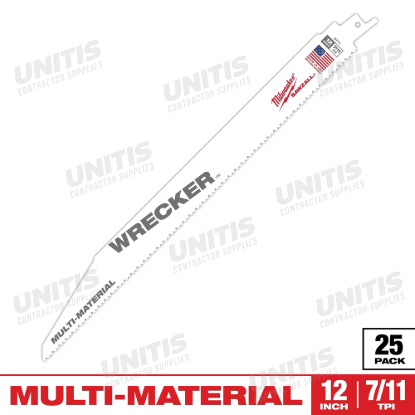 Milwaukee The WRECKER Multi-Material SAWZALL Blade 12" 7/11TPI 25 Pack