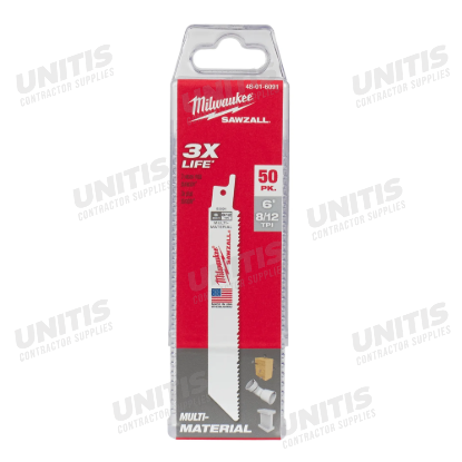 Milwaukee 6" 8/12 TPI SAWZALL Blades (50 Pack)