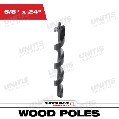 Milwaukee SHOCKWAVE Impact Duty 5/8" x 24" Lineman's Auger Bit