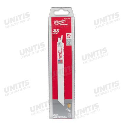 Milwaukee 8" 8/12 TPI SAWZALL Blades (25 Pack)