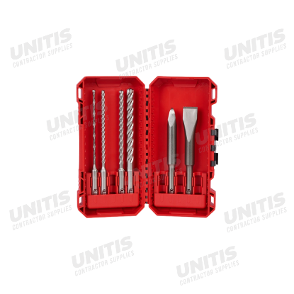 Milwaukee 6 Piece SDS PLUS 4-Cutter & Chisel Kit