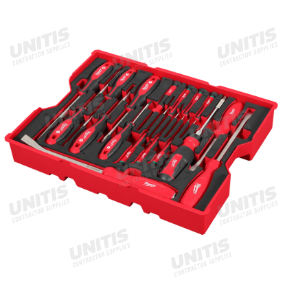Milwaukee 17 Piece Screwdriver & Pry Bar Set with Tray for PACKOUT Drawers
