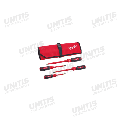 Milwaukee 4 Piece 1000V Insulated Screwdriver Set with Roll Pouch