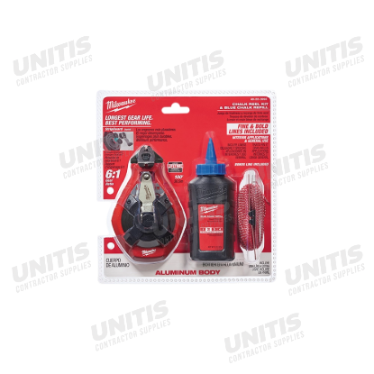 Milwaukee 100'. Aluminum Chalk Reel Kit with Blue Chalk and Bonus Line
