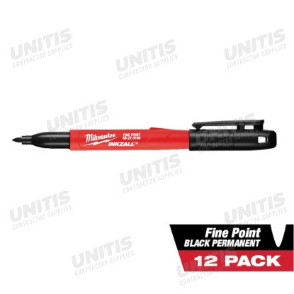 Milwaukee INKZALL Fine Point Black Marker (12 Piece)
