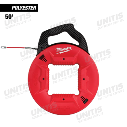Milwaukee 50â€™ Polyester Fish Tape with Flexible Metal Leader