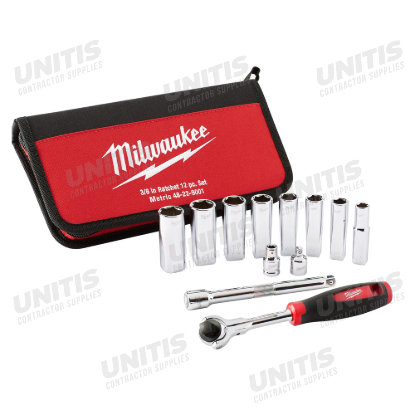 Milwaukee 12 Piece 3/8" Drive Metric Socket Set