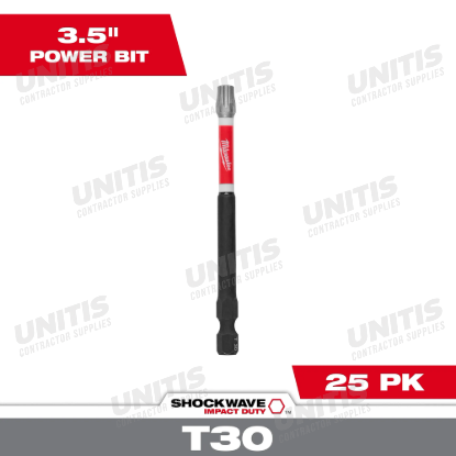 Milwaukee SHOCKWAVE Impact Duty 3-1/2" TORX T30 Power Bits (25 Pack)