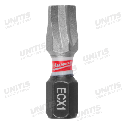 Milwaukee SHOCKWAVE Impact Duty 1" ECX 1 Insert Bits (25 Pack)