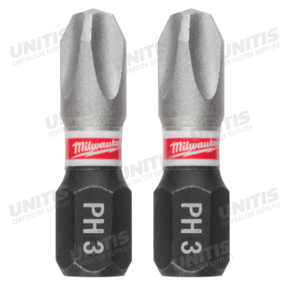 Milwaukee SHOCKWAVE Impact Duty 1" Phillips #3 Insert Bits (2 Pack)