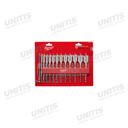 Milwaukee 13 Piece Flat Boring Bit Set