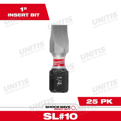 Milwaukee SHOCKWAVE Impact Slotted 1/4" Insert Bits (25 Pack)