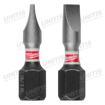 Milwaukee SHOCKWAVE Impact Duty 1" Slotted 3/16" Insert Bits (2 Pack)