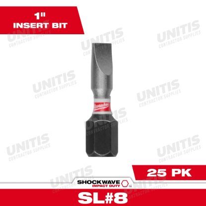 Milwaukee SHOCKWAVE Impact Duty 1" Slotted 3/16" Insert Bits (25 Pack)