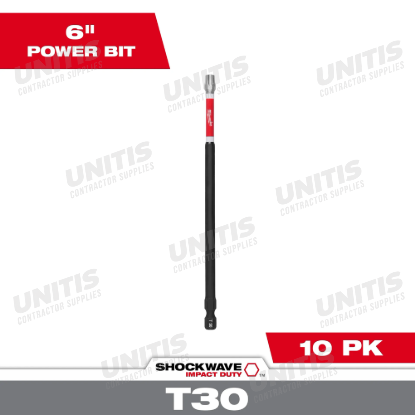Milwaukee SHOCKWAVE 6" Impact Torx T30 Power Bits (10 Pack)