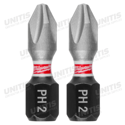 Milwaukee SHOCKWAVE Impact Duty 1" Phillips #2 Insert Bits