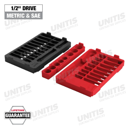 Milwaukee 47 Piece 1/2" Drive Metric Ratchet & Socket Set PACKOUT Trays