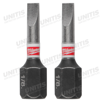 Milwaukee SHOCKWAVE Impact Duty 1" Slotted 1/8" Insert Bits (2 Pack)