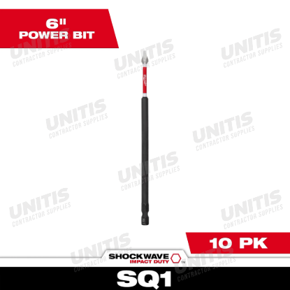 Milwaukee SHOCKWAVE 6" Power Bit SQ1 (10 Pack)