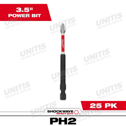 Milwaukee SHOCKWAVE Impact Duty 3-1/2" Phillips #2 Power Bits (25 Pack)