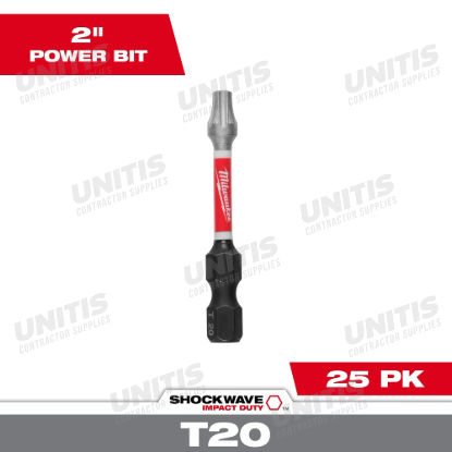 Milwaukee SHOCKWAVE Impact Duty 2"TORX T20 Power Bits (25 Pack)