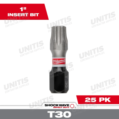 Milwaukee SHOCKWAVE Impact Duty 1" T30 Insert Bits 25 Pack