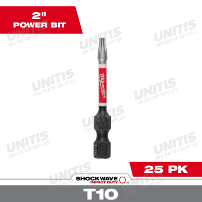 Milwaukee SHOCKWAVE Impact Duty 2"TORX T10 Power Bits (25 Pack)