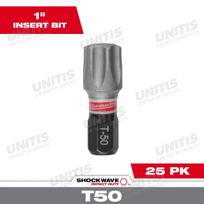 Milwaukee SHOCKWAVE 1" Impact TORX T55 Insert Bits (25 Pack)