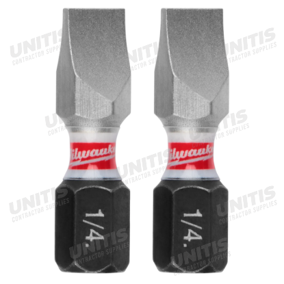 Milwaukee SHOCKWAVE Impact Duty 1" Slotted 1/4" Insert Bits (2 Pack)