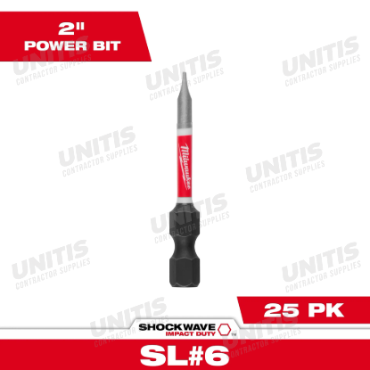 Milwaukee SHOCKWAVE Impact Duty 2" Slotted 1/8" Power Bits (25 Pack)