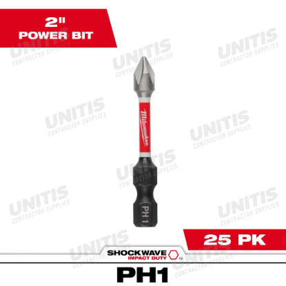 Milwaukee SHOCKWAVE 2" Impact Phillips #2 Power Bits (25 Pack)