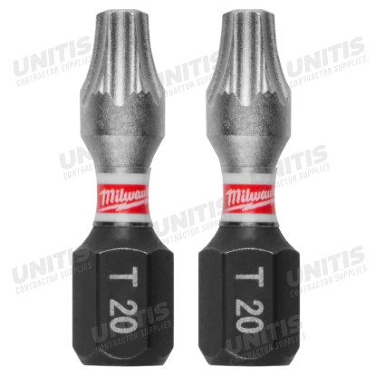 Milwaukee SHOCKWAVE Impact Duty 1" TORX T20 Insert Bits (2 Pack)