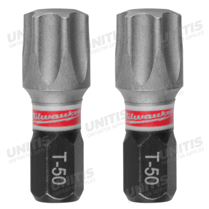 Milwaukee SHOCKWAVE 1" Impact TORX T50 Insert Bits (2 Pack)