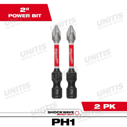 Milwaukee SHOCKWAVE Impact Duty 2" PH1 Bit (2 Pack)