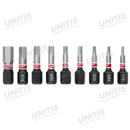 Milwaukee 9 Piece SHOCKWAVE Impact Duty 1" Hex Insert Bit Set