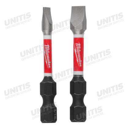 Milwaukee SHOCKWAVE 2" Impact Slotted 3/16" & 1/4" Power Bit (2 Pack)