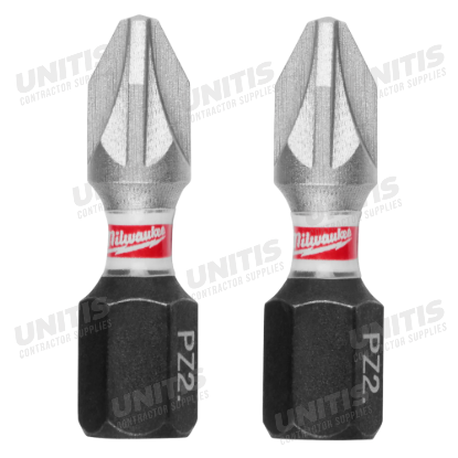 Milwaukee SHOCKWAVE Impact Duty 1" Pozidriv #2 Insert Bits (2 Pack)