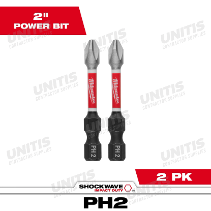 Milwaukee SHOCKWAVE Impact Duty 2" PH2 Bit (2 Pack)