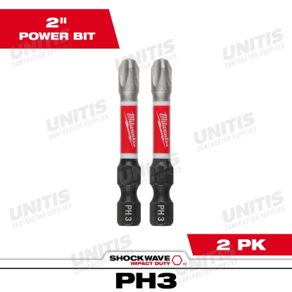 Milwaukee SHOCKWAVE Impact Duty 2" PH3 Bit (2 Pack)