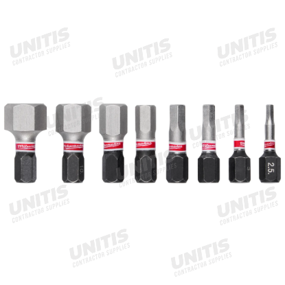 Milwaukee 8 Piece SHOCKWAVE Impact Duty 1" Metric Hex Impact Duty Bit Set