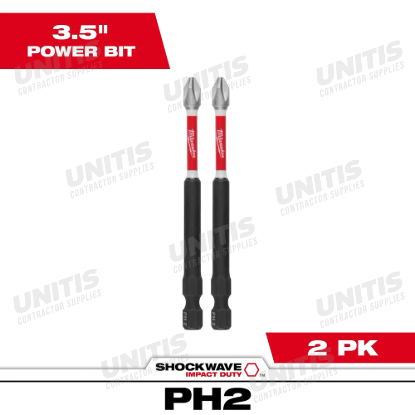 Milwaukee SHOCKWAVE Impact Duty 3-1/2" PH2 Bit (2 Pack)