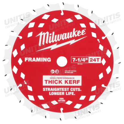 Milwaukee 7-1/4" 24T Thick Kerf Framing Circular Saw Blade
