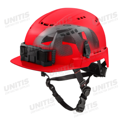 Milwaukee BOLT Red Front Brim Vented Safety Helmet with IMPACT ARMOR Liner - Type 2, Class C