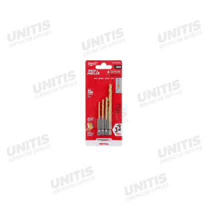 Milwaukee SHOCKWAVE Impact Duty RED HELIX Titanium Drill Bit Set - 4 Piece